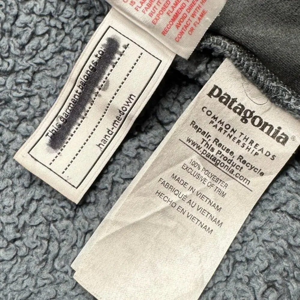Patagonia Los Gatos Hoody Girls XS 5-6 Sherpa Pile Fleece Jacket Forge Gray
